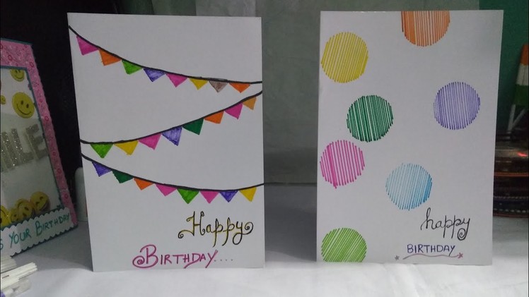 How to make Birthday Card.DIY- Easy Birthday card idea__ using sketch pens only.