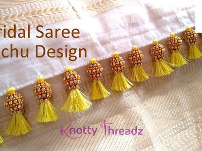 How to make Bridal Baby Kuchu Design | Saree Kuchu Tutorial | Tassels | www.knottythreadz.com