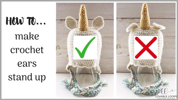 How to Make Crochet Ears Stand Up | How to Make Crochet Hat Ears Stand Up