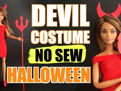 How to make Devil Halloween Costume. Without Sewing. Clothes for Barbie