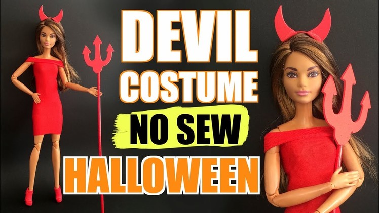 How to make Devil Halloween Costume. Without Sewing. Clothes for Barbie