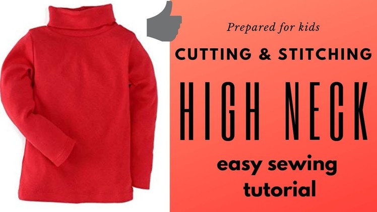 How to make Easy high neck cutting and stitching tutorial.baby winter dress