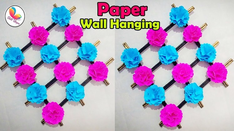 How To Make Easy paper flower wall hanging. home decor paper craft. origami wall hanging