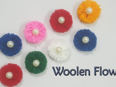 How to make Easy Woolen Flowers step by step | Handmade woolen thread flower making || Woolen Craft.