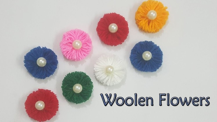 How to make Easy Woolen Flowers step by step | Handmade woolen thread flower making || Woolen Craft.