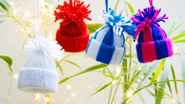 How To Make Mini Yarn Hats Christmas Ornaments