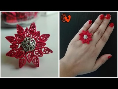 How to Make Paper Quilling Finger Ring. Tutorial. Beginners. Design 19