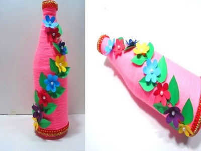 How to Make Showpiece Using Glass Bottol. Best Out of Waste Idea. Glass Bottle Crafts