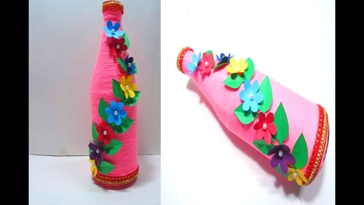 How to Make Showpiece Using Glass Bottol. Best Out of Waste Idea. Glass Bottle Crafts