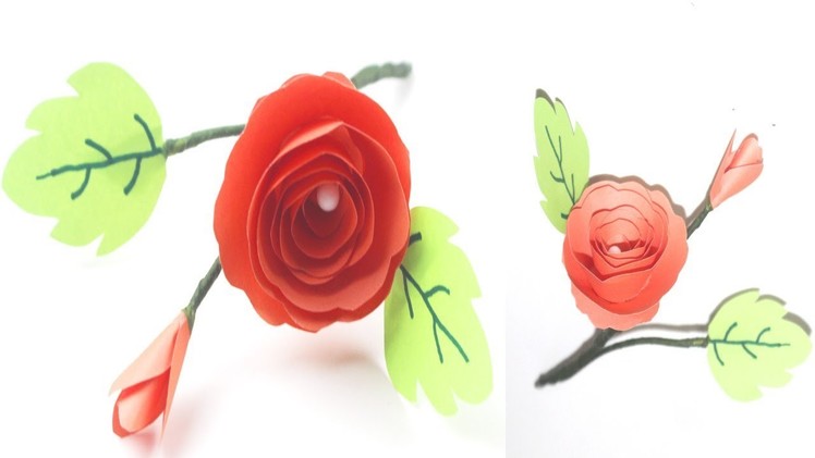 How To Make Small Paper Rose Flower  |  Rose Paper Craft Ideas Using paper | DIY Paper Flower
