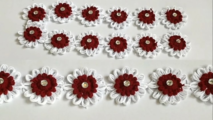 How to Make Woolen Flowers || Easy Toran Patti Making From Woolen Flowers