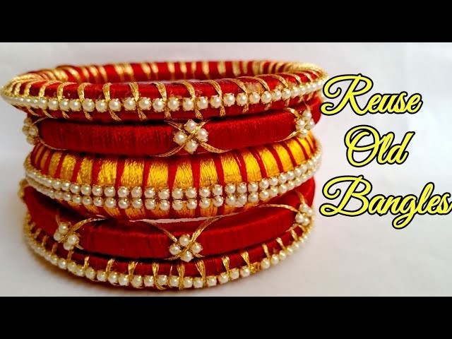 How to reuse old bangles. silk threads bangles design