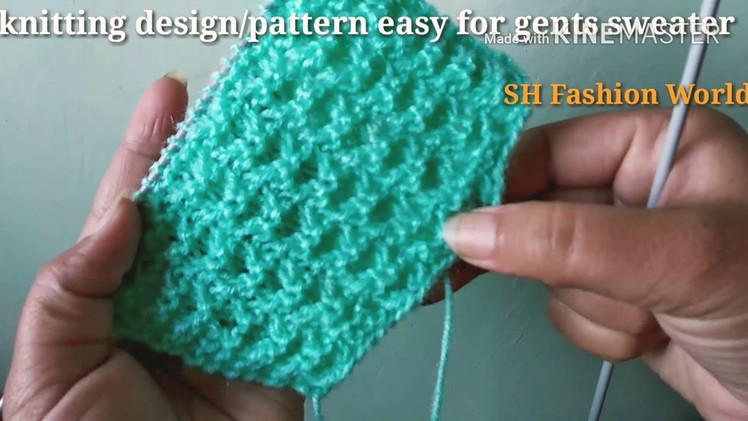 Knitting design.pattern for gents half and full sweater in Hindi ( English subtitles)