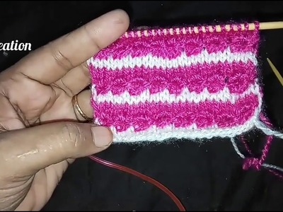Knitting double colour pattern for baby