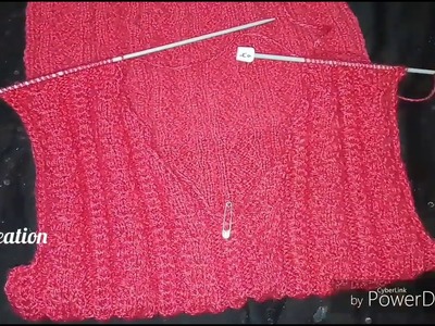 Knitting half sweater front part measurements step by step