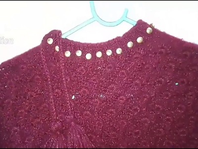 Knitting stylish top sweater for teenagers part 1.2