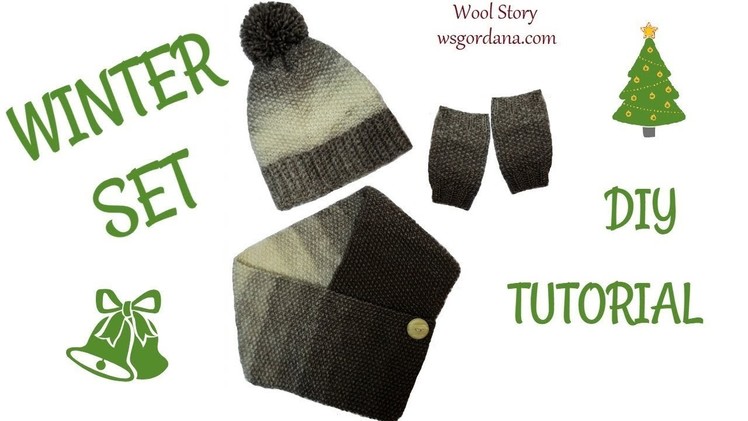 Knitting Tutorial Winter Set Cowl and Gloves - Part 2 (Zimski set)