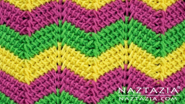 Learn How to Crochet Tunisian Ripple Stitch Pattern - Stitchorama by Naztazia