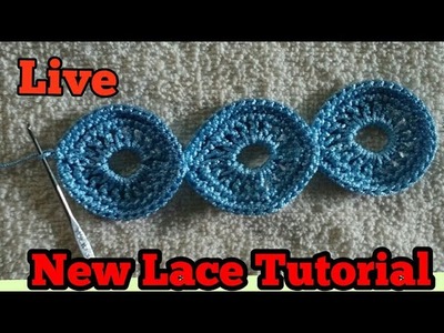 Live New Lace tutorial in hindi.urdu,crochet easy lace pattern,beautifull lace design in hindi,