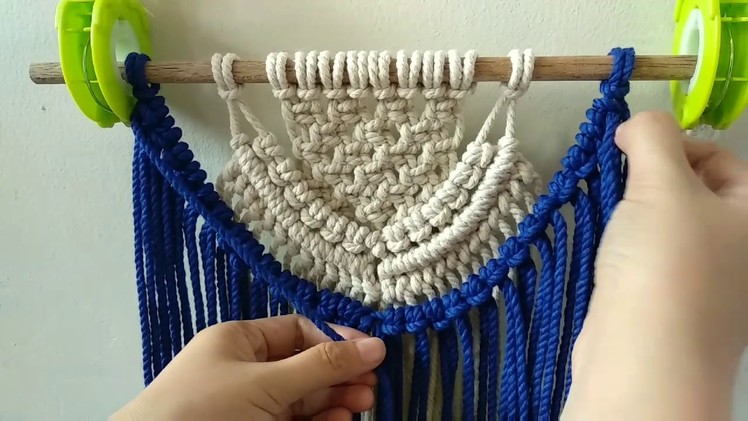 MACRAME #5 - HOW TO MAKE SIMPLE WALL HANGING MACRAME ❤️ TWO COLOUR
