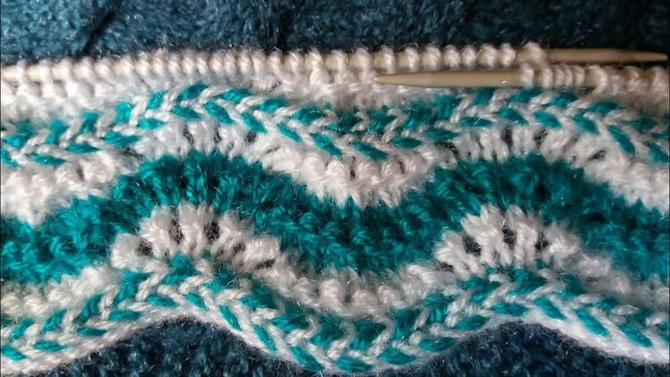 Two colour knitting design #-21|| Girls top knitting drsign  ||