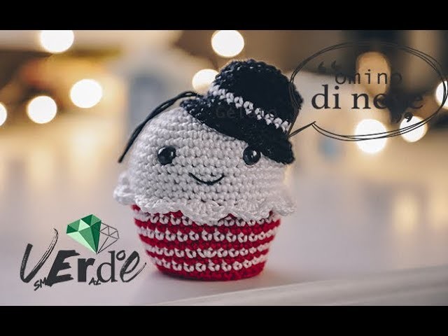 Uncinetto Natale: Cupcake pupazzo di neve -How to do snowman