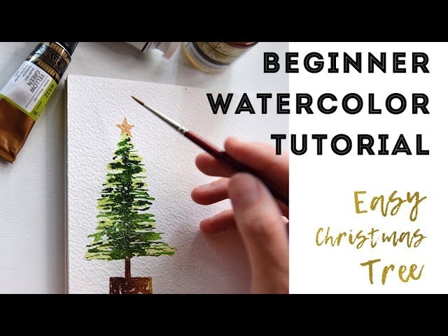 Watercolor for Beginners - How to Paint a Christmas Tree