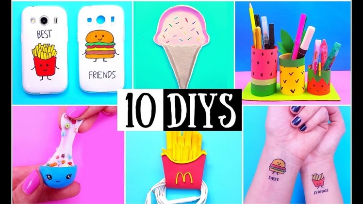 10 DIY (Food Inspired) BFF Gift Ideas, School Supplies, Temporary Tattoo & Phone Case COMPILATION!