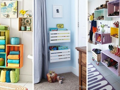 ???? 5 Creative Wall Storage Ideas Using Wood Crate ????