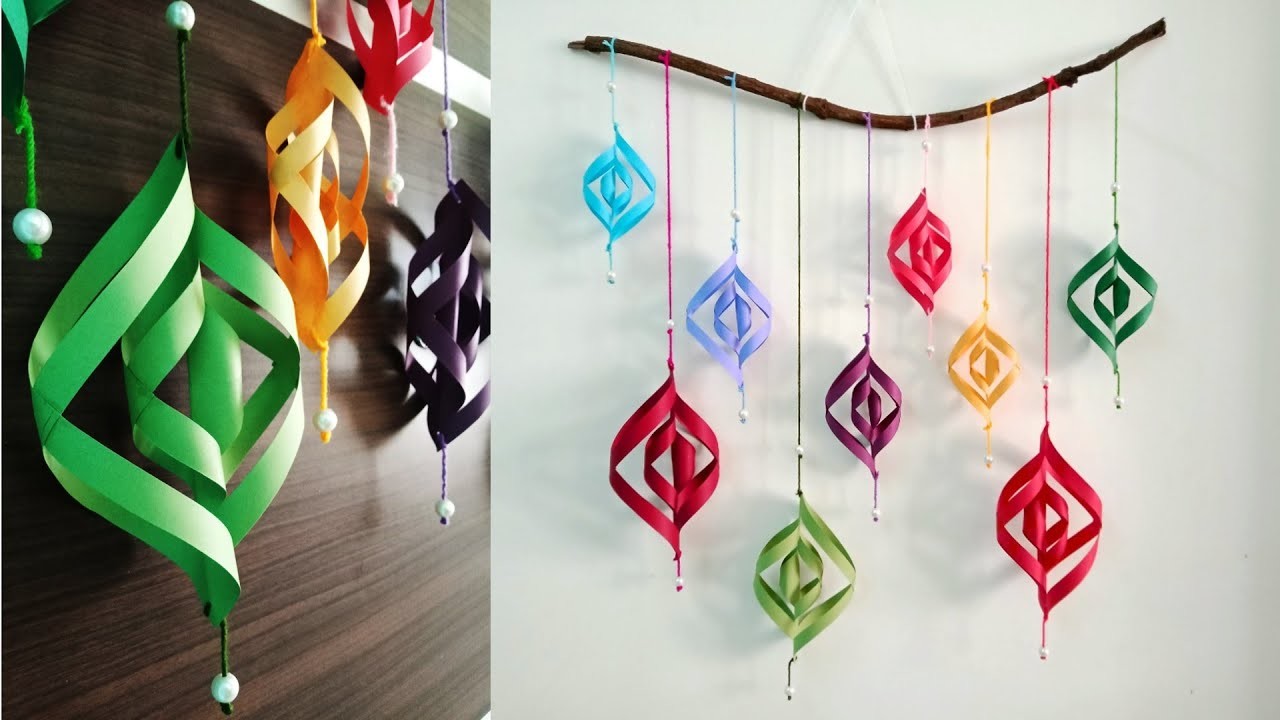 Attractive Paper Wall Hanging | DIY easy paper crafts tutorial - Wall decoration ideas