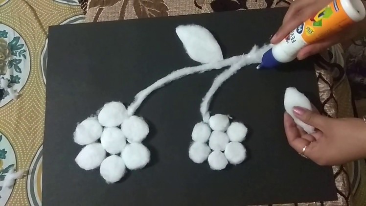 Cotton pasting activity for kids|drawing with cotton|DIY