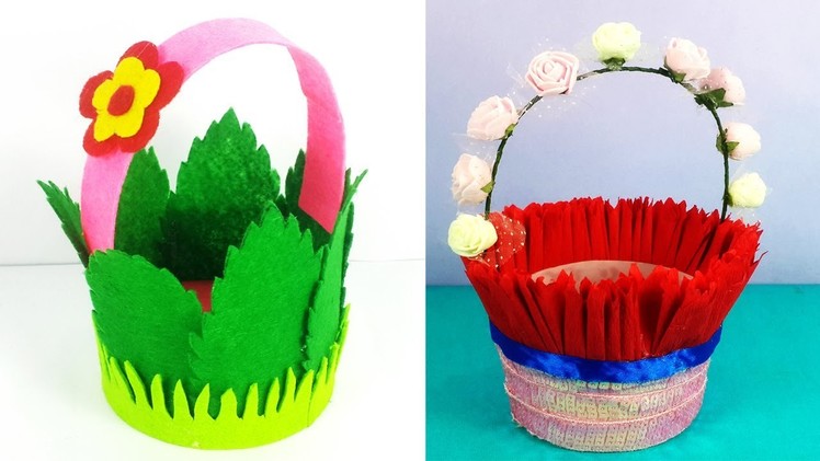 DIY Basket - 2 New Handmade gift Basket From Waste Plastic Bottle & felt Sheet - Chocolate Basket