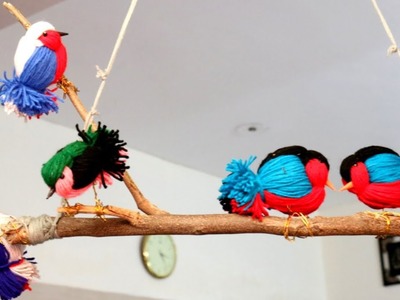 DIY Birds Wall decor| Love Birds| Woolen Birds Making |Easy Room Decor Ideas