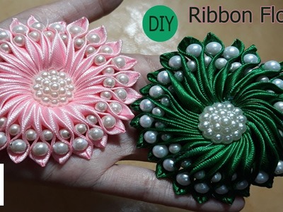 DIY Crafts : How to Make Beautiful Kanzashi Satin Ribbon Flower | DIY Girls Hair Accessories#169