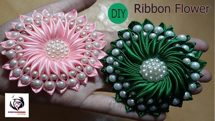 DIY Crafts : How to Make Beautiful Kanzashi Satin Ribbon Flower | DIY Girls Hair Accessories#169
