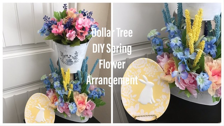 DIY Dollar Tree Spring Flower Arrangement|Farmhouse Decor|Rustic Tall Wedding Centerpiece (Easy