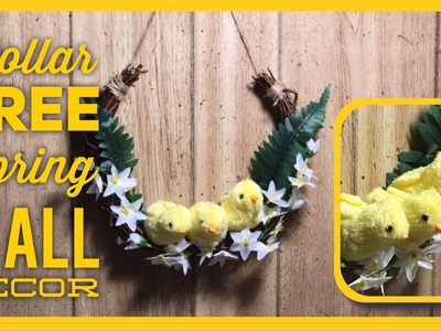DIY Dollar Tree Spring or Easter Farmhouse Wreath Style Wall Decor - Spring Chicks Room Decor