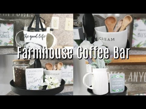 DIY FARMHOUSE COFFEE BAR | SPRING COFFEE STATION 2019