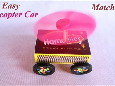 DIY How To Make Match Box Helicopter Car  - Easy Science Project For Kids