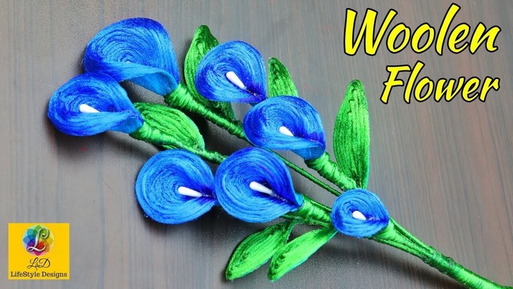 DIY Silk Thread Woolen Flowers | Handmade Woolen Flower Crafts - Home Decoration idea