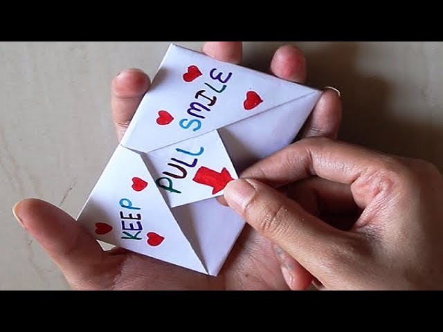DIY - SURPRISE MESSAGE CARD | Pull Tab Origami Envelope Card | Letter Folding Origami