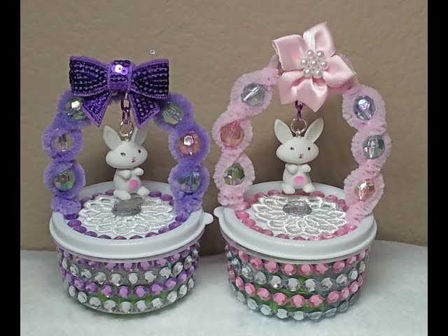 DIY~Sweet Bunny Basket Candy Holder Made With D.T. Materials!