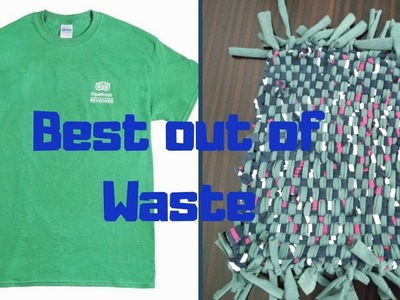 DIY.பழைய T-shirt.How to make door mat with old clothes.old t-shirt DIY in tamil