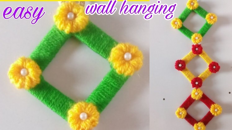 Easy woolen wall hanging. woolen wall hanging ideas. Room decor