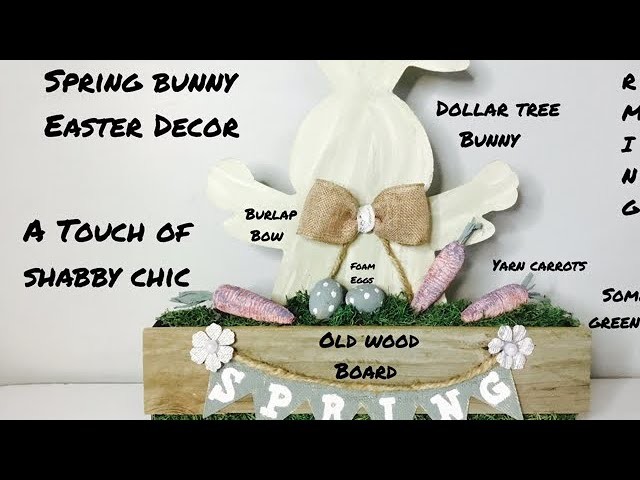 Farmhouse Style Spring Bunny Easter Decor.Dollar Tree DIY