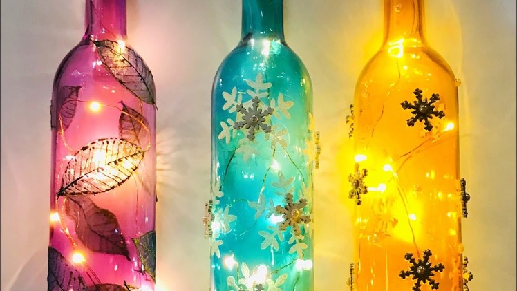 Festive Week 4 - Quick And Easy Decorated Light Up Bottles #ninaribena