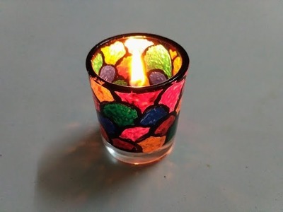 Glass painting | Candle holder