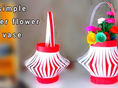 How to make vase at home. how to make paper flower vase easy. home decorating idea handmade