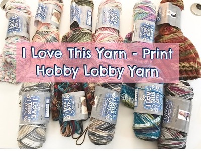 Knitted Beanies using I love This Yarn Print from Hobby Lobby