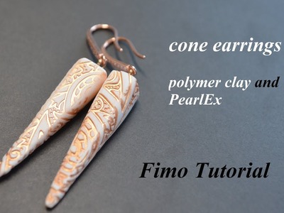 Polymer clay Fimo Tutorial pearlEx earrings Ohrringe DIY серьги из полимерной глины